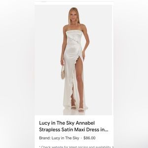 Lucy in the sky size small, purchased multiple dresses for event.  Never worn.